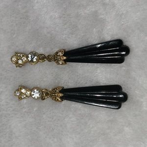 1928 2" long Black Earrings
